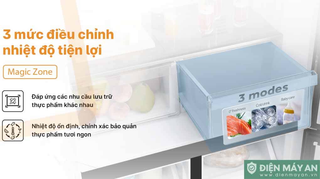 Tủ lạnh Aqua Inverter 469 lít Multi Door AQR-M536XA(SL)